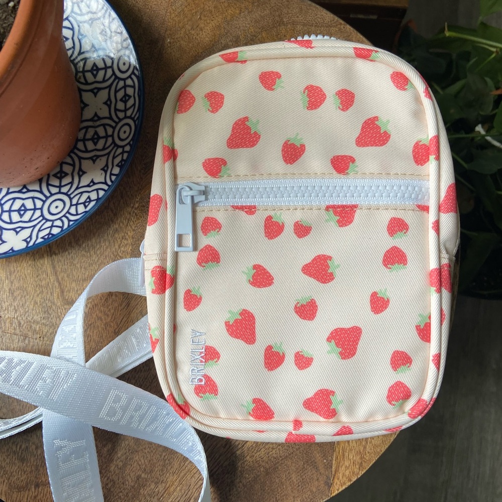 Brixley crossbody Strawberry Print Cream Bag, NWOT